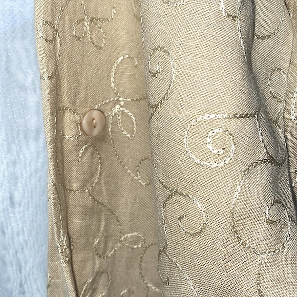 MIRASOL EMBROID. LINEN/RAYON BUTTON DWN SHIRT SZ M - Picture 11 of 14